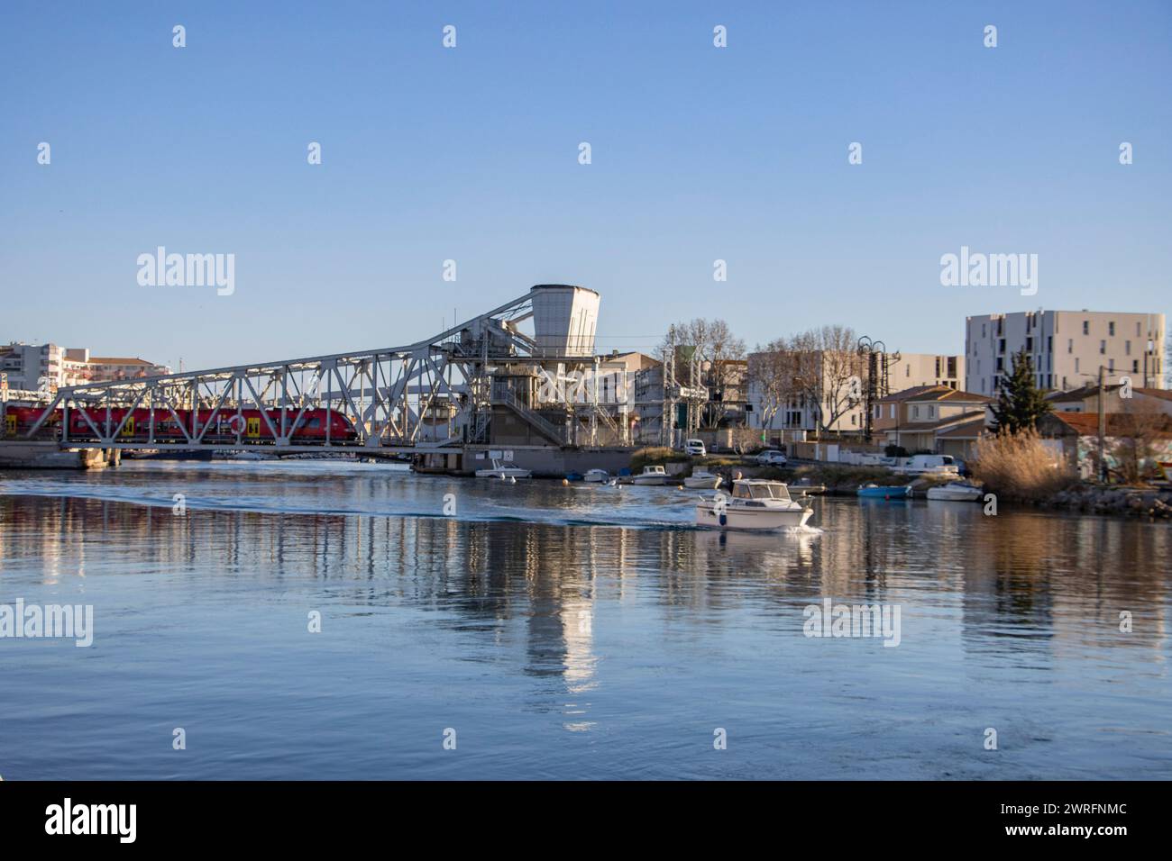 Pont Maréchal Foch, Zugbrücke, Sète, Hérault Sète, Hérault, Frankreich Stockfoto