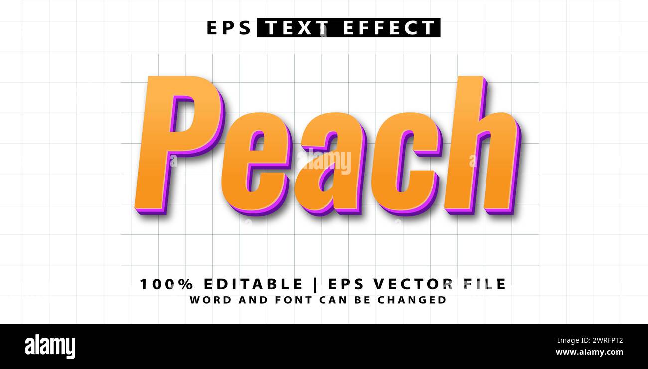 3D-Texteffekt, der bearbeitet werden kann Stock Vektor