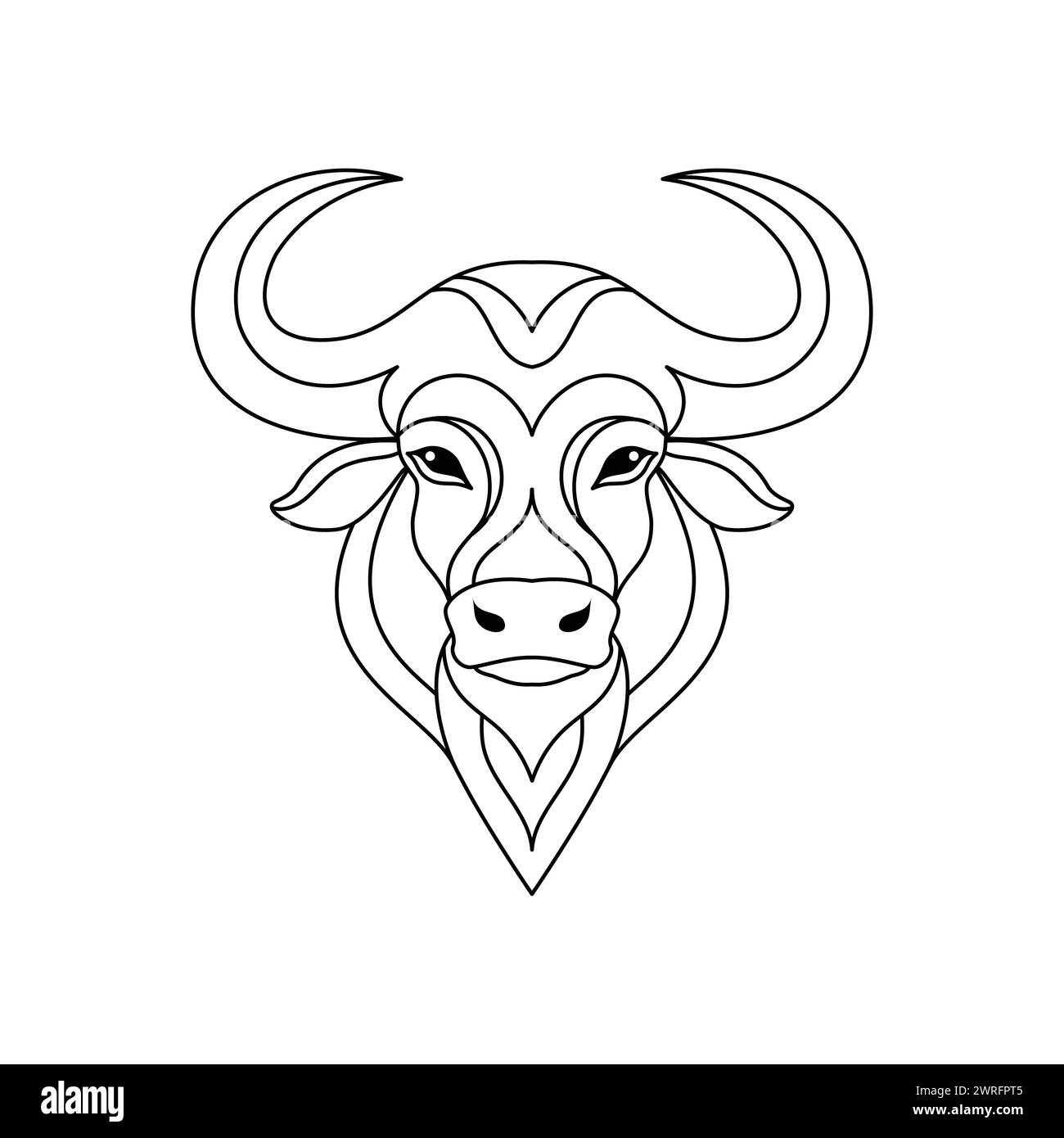 OX-Symbol in linearer Form auf weißem Hintergrund. Stock Vektor