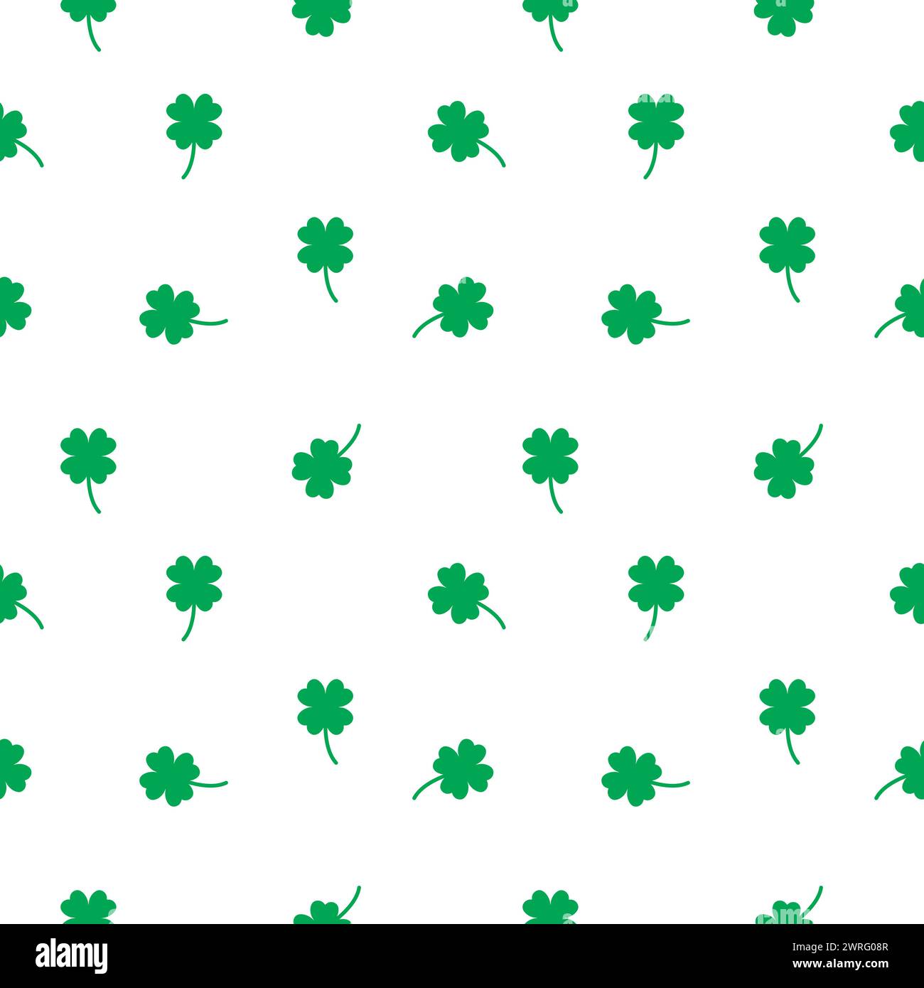 Glückssymbol, vierblättriges grünes Kleeblatt nahtloses Muster, Hintergrund, bringt Glück, dein Glückssymbol, Tag des Glücks, Taschensymbol mit Glücksspielmarke Stock Vektor