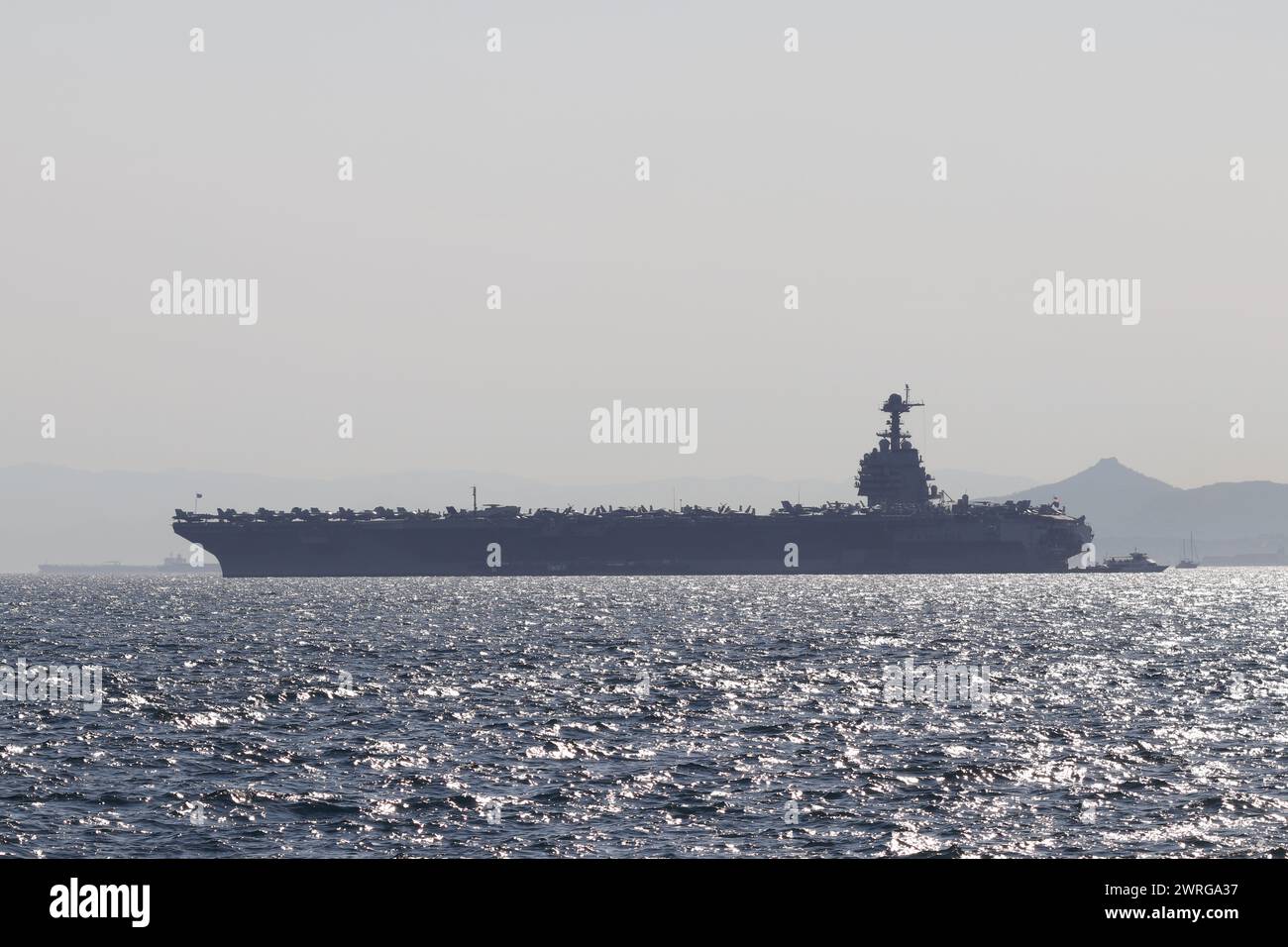 USS Gerald R Ford in Piräus Griechenland 30. Juli 2023 Stockfoto