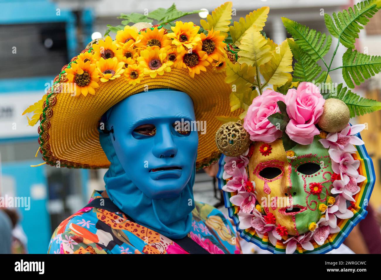 Maragogipe, Bahia, Brasilien - 11. Februar 2024: In der Stadt Maragogipe in Bahia haben die Menschen Spaß beim Karneval. Stockfoto