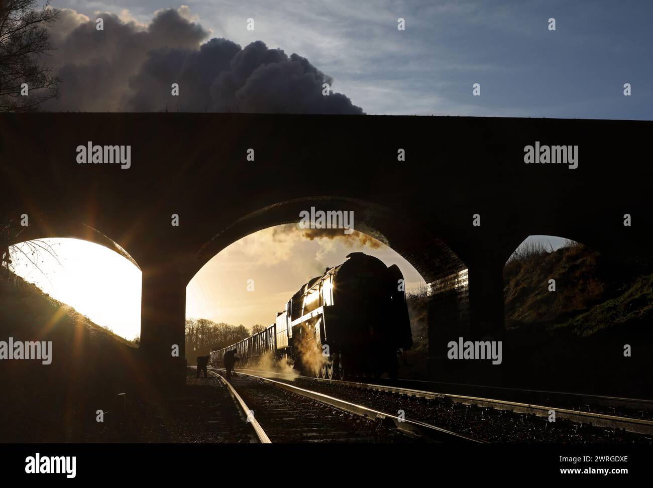 92000 (92214) Abfahrt von Quorn & Woodhouse auf der GCR Stockfoto