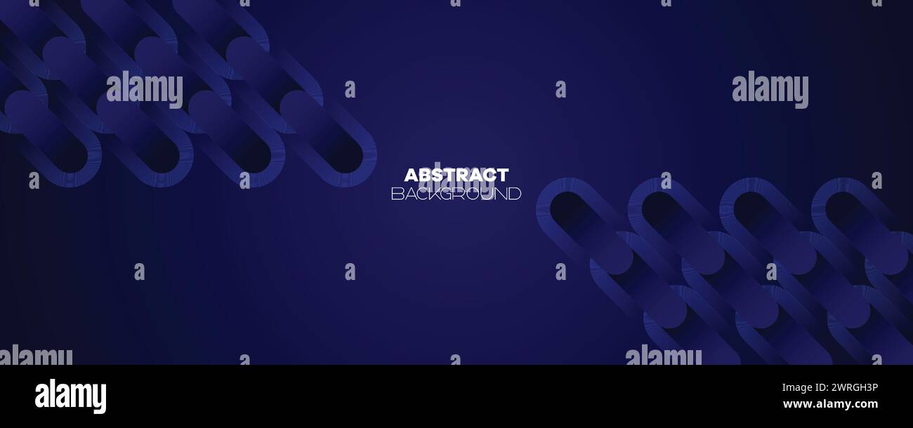 Abstraktes Dunkelblau wehende Kreise Linien Technologie Banner Hintergrund. Moderner Marineblau-Farbverlauf mit leuchtenden Linien, glänzende geometrische Diagonalform Stock Vektor