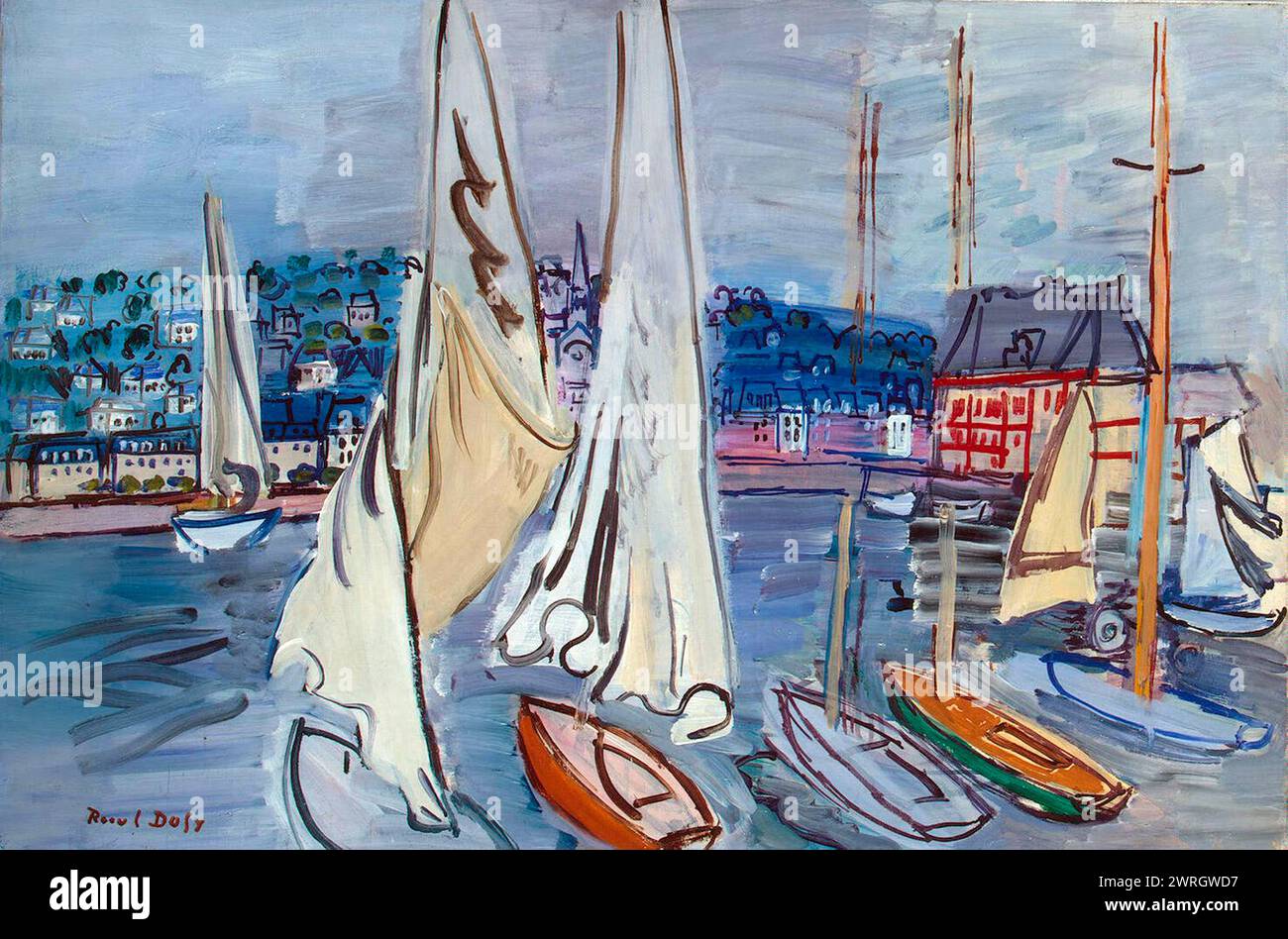 Segelboote in Trouville', 1936. Dufy, Raoul (1877-1953). Gefunden in der Sammlung der Staatlichen Eremitage, St. Petersburg. Stockfoto