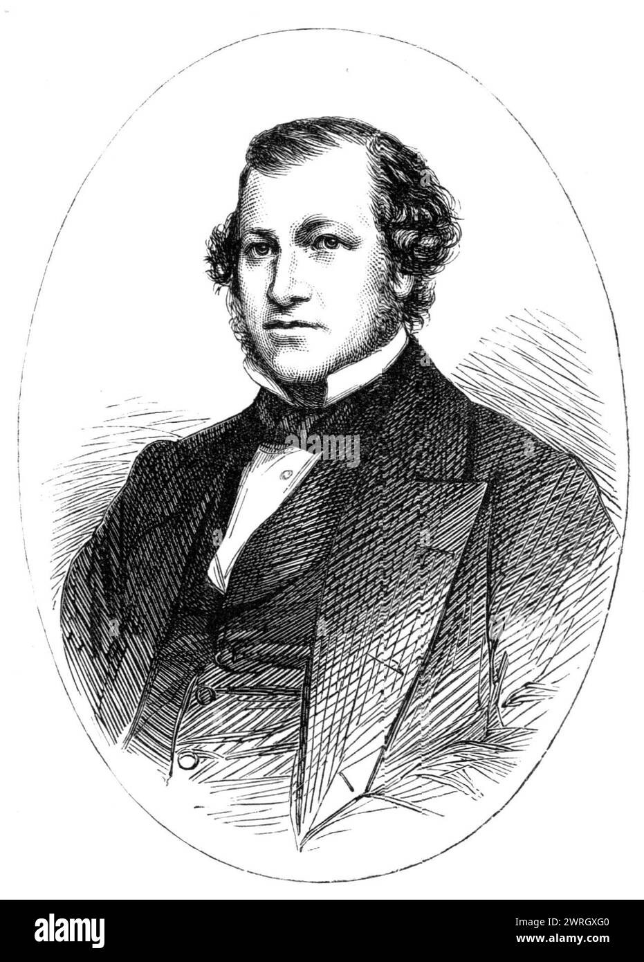 Vorgeschlagene union der britischen nordamerikanischen Provinzen: Hr. A. F. [sic] galt, Finanzminister, 1864. Führendes Mitglied der kanadischen Regierung. Kupferstich aus einer Fotografie von Ellisson und Co. Aus Quebec. "Wir erfahren durch die neuesten Nachrichten aus Quebec, dass die Konferenz der Delegierten aus den Provinzen Ober- und Unterkanada, New Brunswick, Nova Scotia, Neufundland und Prince Edward Island, die sich in dieser Stadt in den letzten zwei Oktoberwochen trafen, um über die beste Art und Weise zu diskutieren, wie die Bedingungen für eine bestimmte politische union am besten gestaltet werden können, sind zu einem zufriedenstellenden Ergebnis ihrer wichtigen Delib gekommen Stockfoto
