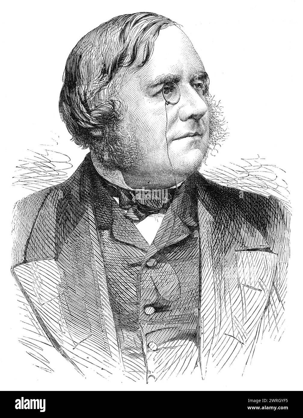 Die Mover und Seconders der Adressen in beiden Kammern des Parlaments: Der Marquis von Sligo, 1864. Kupferstich aus einer Fotografie von John und Charles Watkins. George John Browne, Marquis of Sligo, Earl of Altamont, Viscount Westport und Baron Monteagle, in der Peerage of Ireland und Baron Monteagle of Westport in der Grafschaft Mayo... war zweimal verheiratet – zuerst mit Ellen Sydney, Tochter des sechsten Viscount Strangford; und zweitens an Julia Catherine Anne, Tochter von Anthony Nugent, Esq., von Pallas, in der Grafschaft Galway, Erbe der Grafschaft Westmeath; Stockfoto