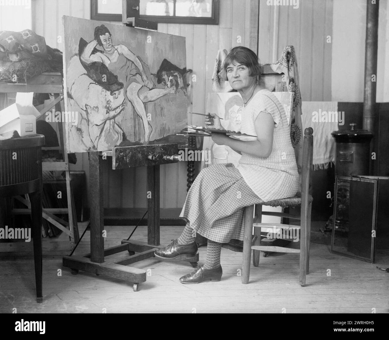 Suzanne Valadon in ihrem Atelier, 1919. Private Sammlung Stockfoto