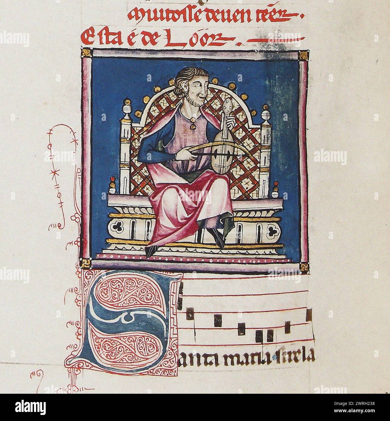 Illustration aus dem Codex der Cantigas de Santa Maria, um 1280. Gefunden in der Sammlung des Monasterio de El Escorial. Stockfoto