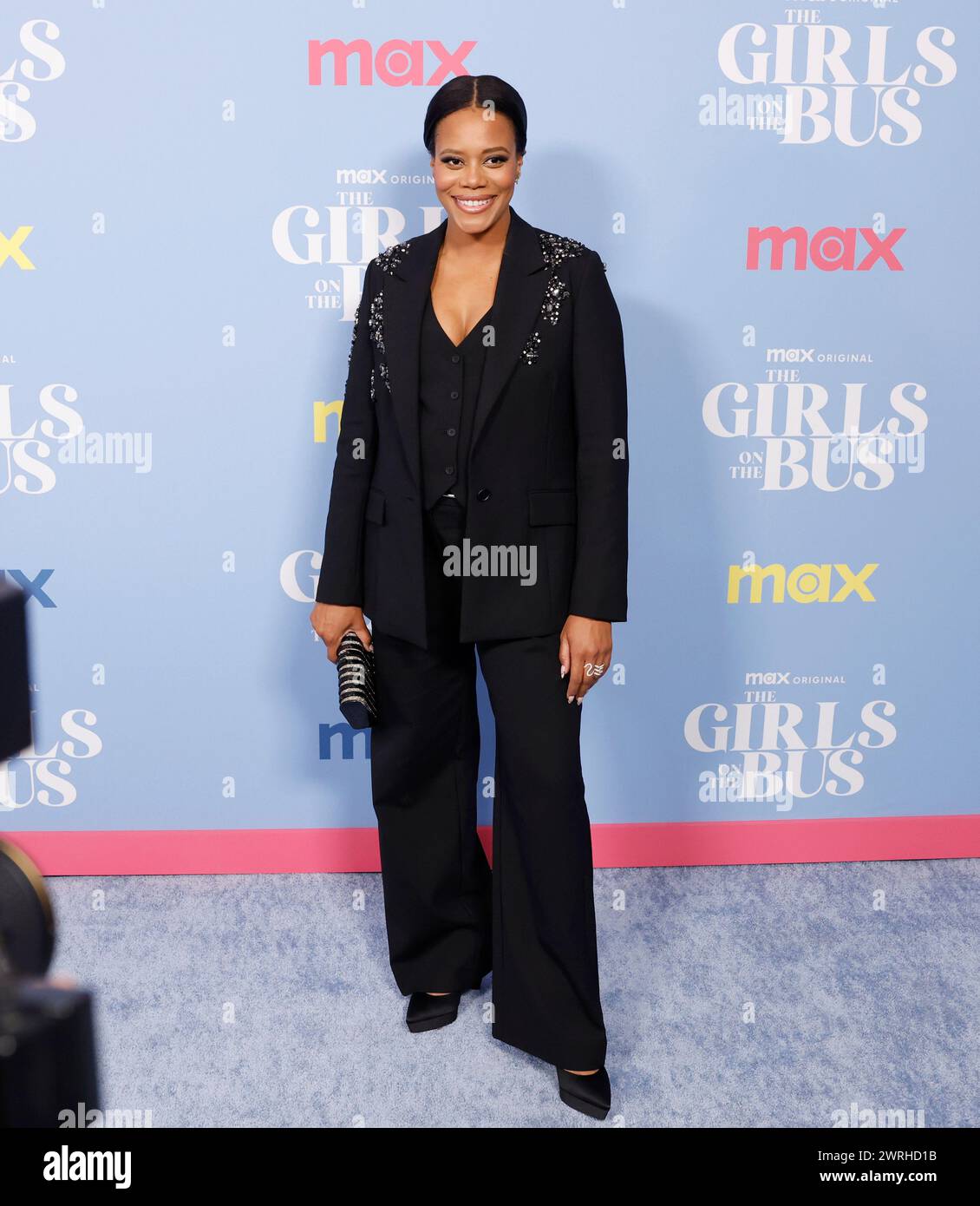 New York, Usa. März 2024. Christina Elmore kommt am Dienstag, den 12. März 2024 in New York City auf dem roten Teppich bei Max's „The Girls on the Bus“ Premiere im DGA Theater an. Foto: John Angelillo/UPI Credit: UPI/Alamy Live News Stockfoto