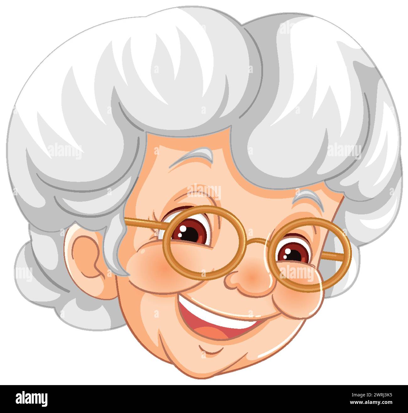 Vektorillustration einer lächelnden älteren Frau Stock Vektor