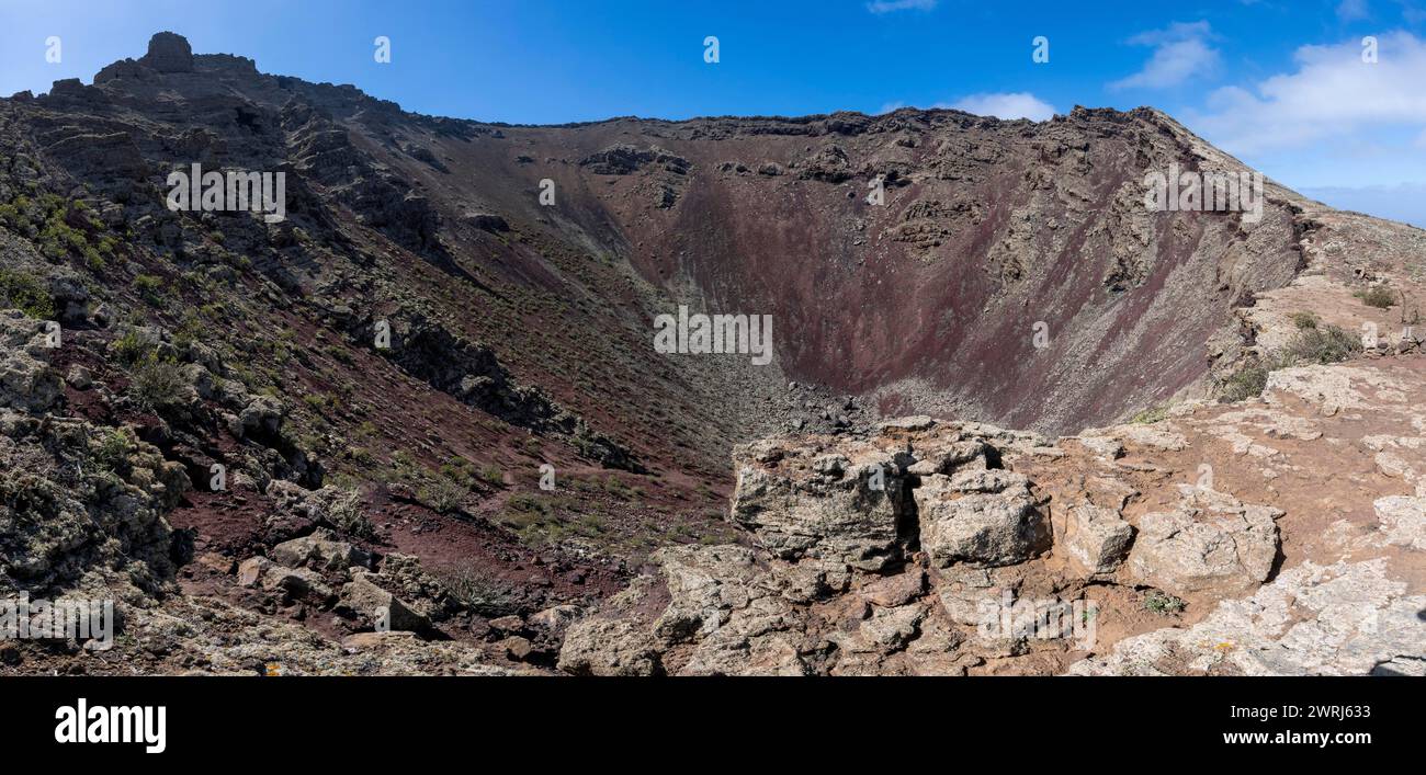 Vulkankrater La Corona, Lanzarote, YE, Kanarische Inseln, Spanien Stockfoto