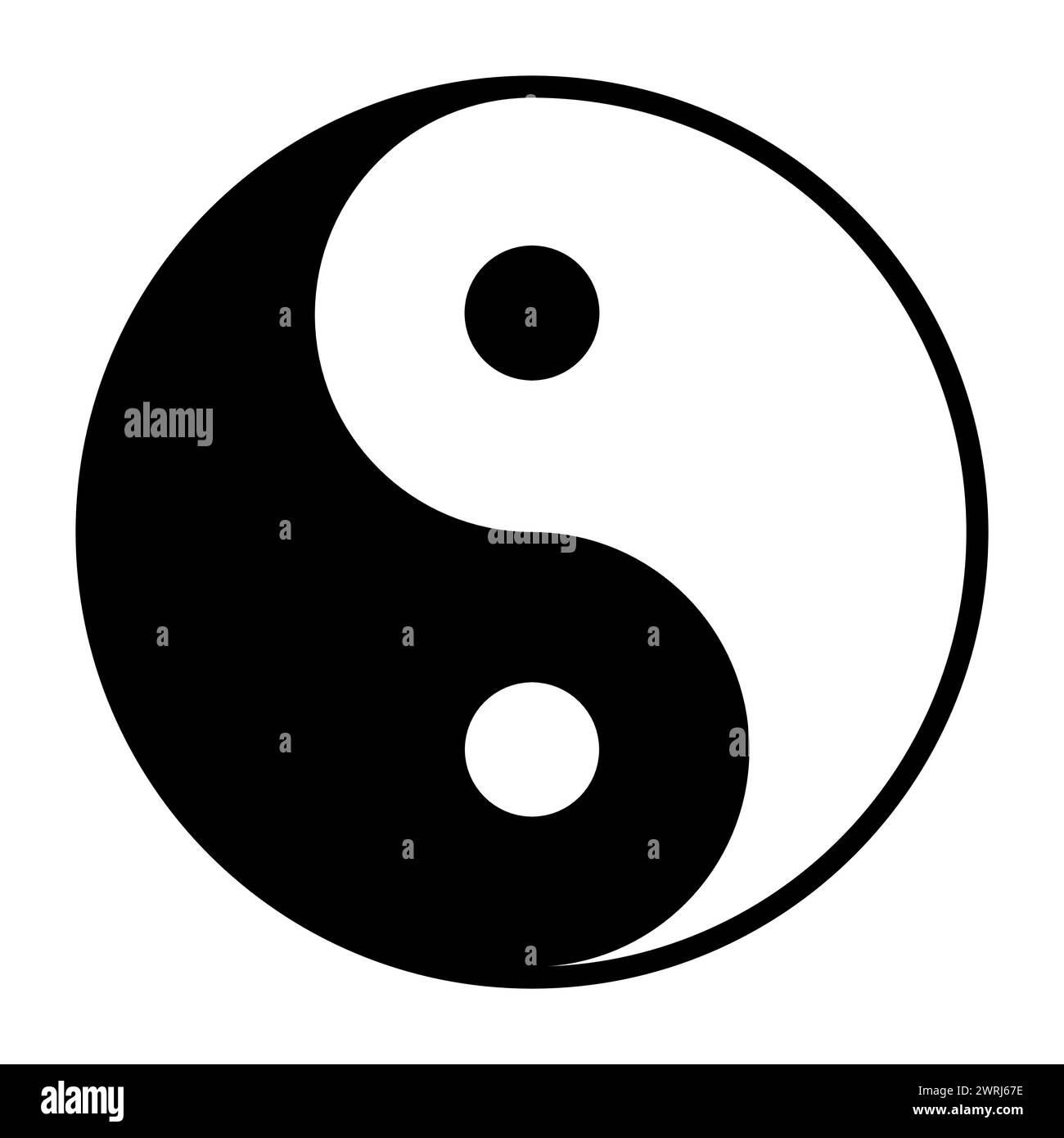 yin Yang-Symbol auf weiß. Ying Yang ist ein Symbol für Harmonie und Ausgewogenheit Stock Vektor