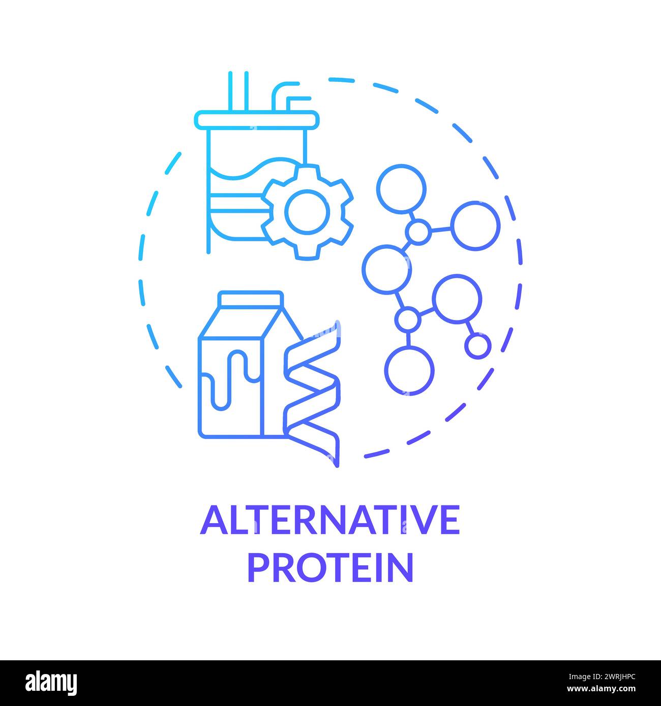 Symbol für alternatives Protein Blue Gradient Concept Stock Vektor