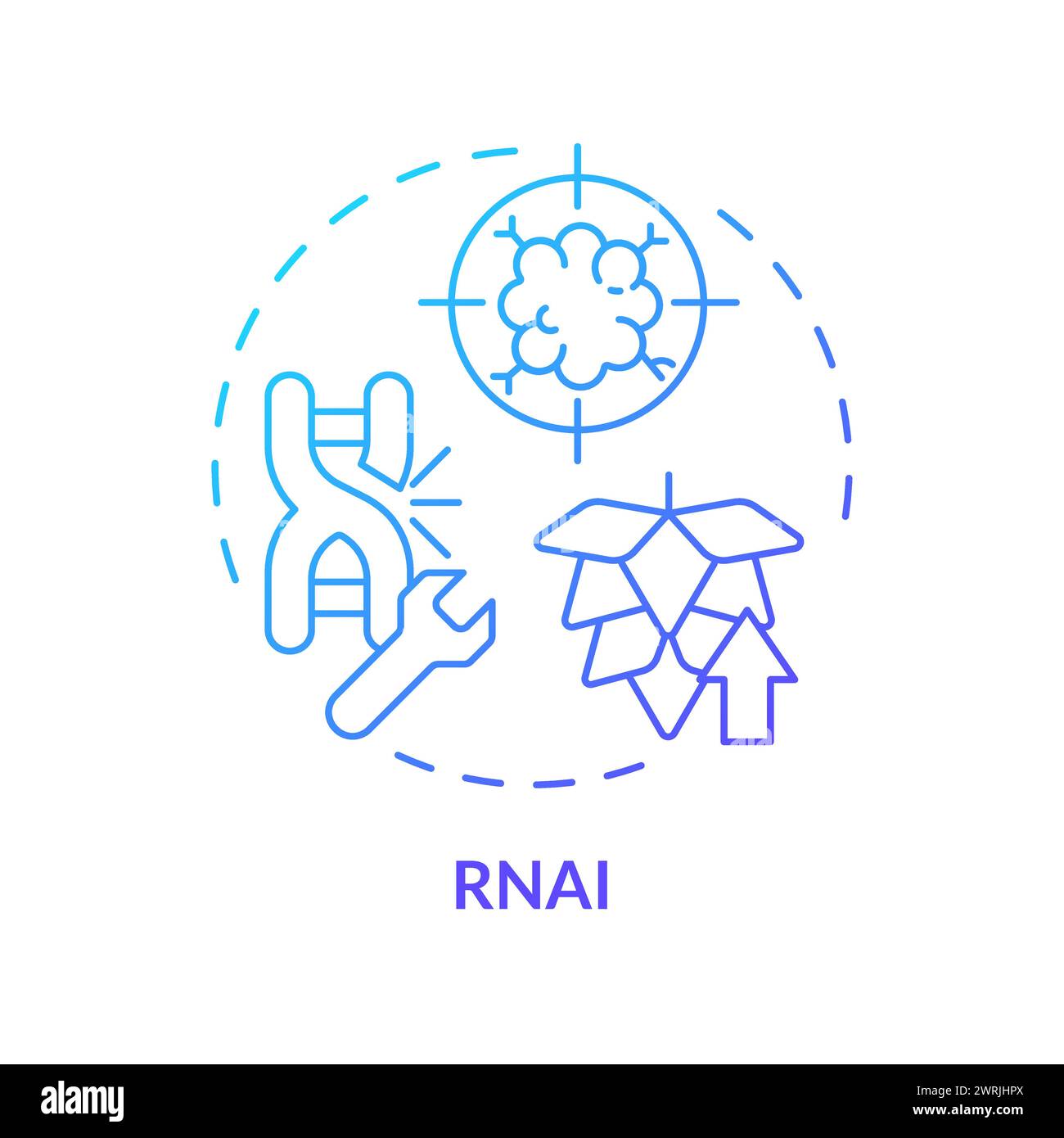 Symbol für blaues Verlaufskonzept von RNAi Stock Vektor