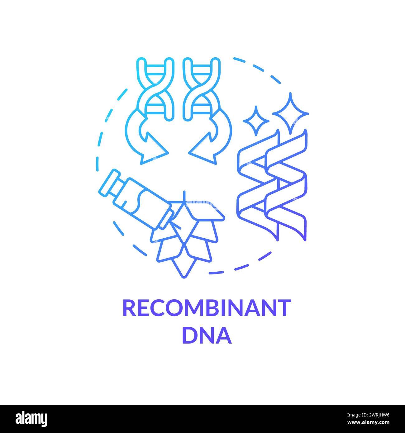 Symbol für das blaue Gradientenkonzept der rekombinanten DNA Stock Vektor