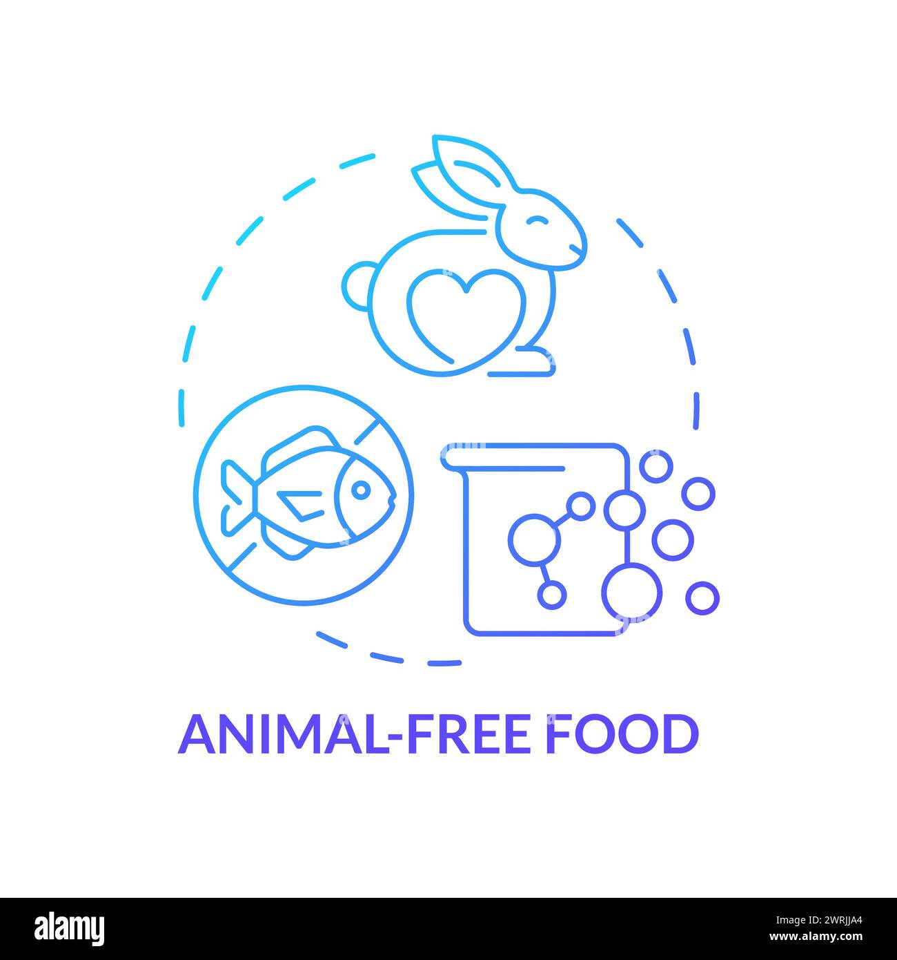 Symbol für tierische Lebensmittel mit blauem Gradientenkonzept Stock Vektor