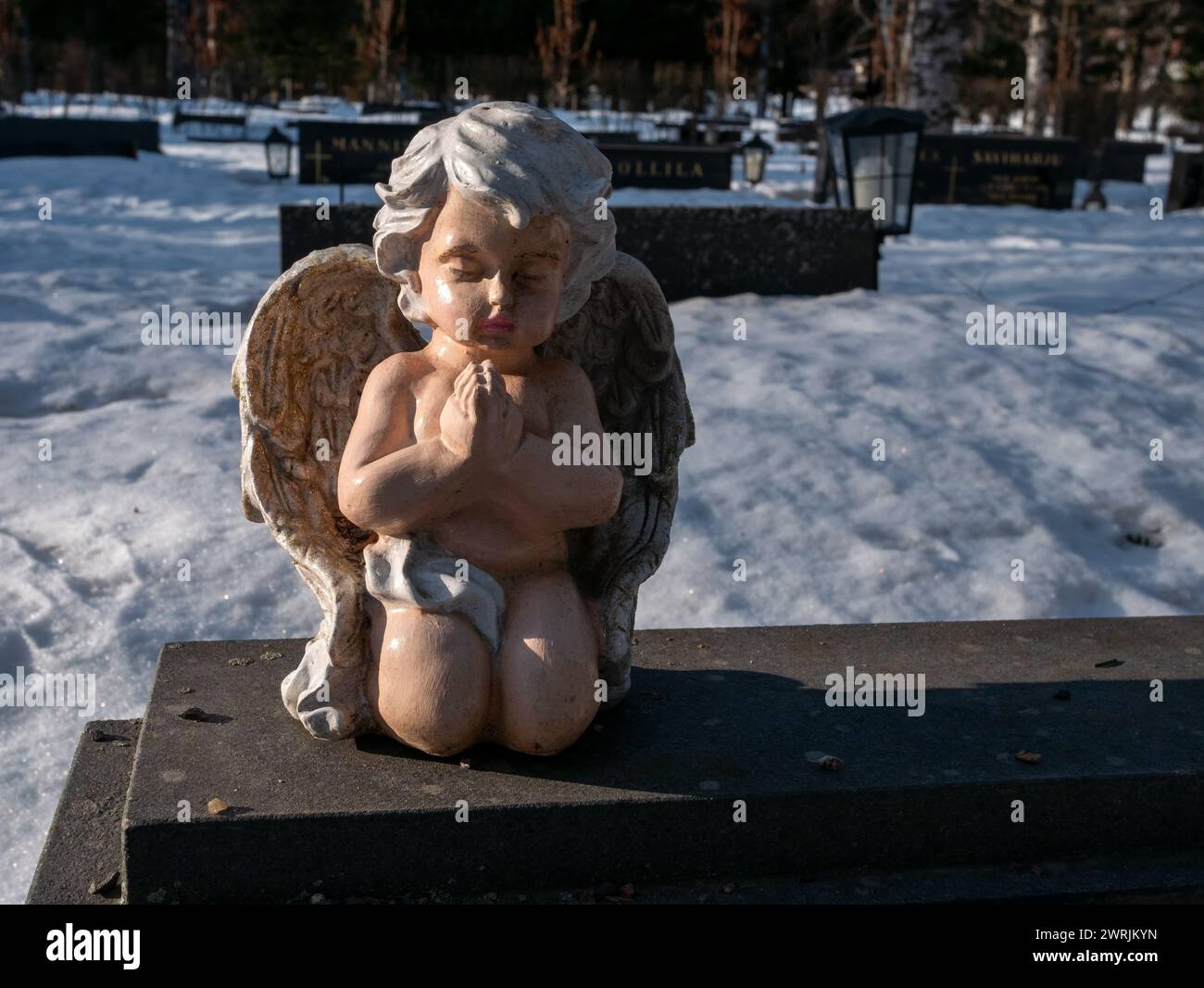 Schutzengel auf dem Grab Stockfoto