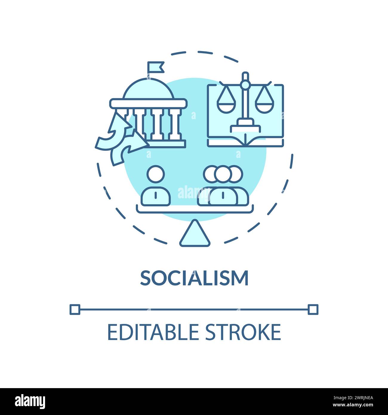 Sozialismus Ideologie weiches blaues Konzeptsymbol Stock Vektor