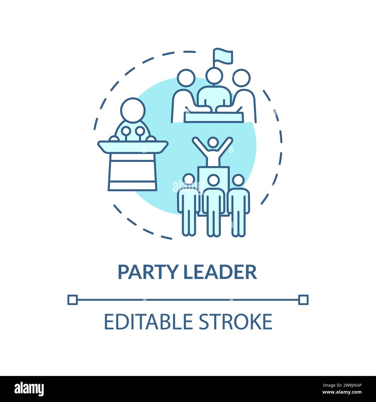 Party Leader – Symbol für sanftes blaues Konzept Stock Vektor
