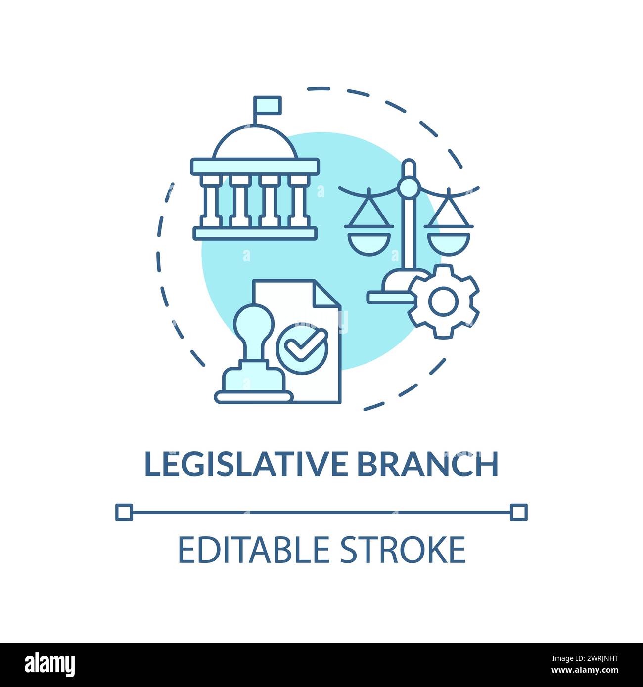 Weiches blaues Konzeptsymbol für Legislativzweig Stock Vektor