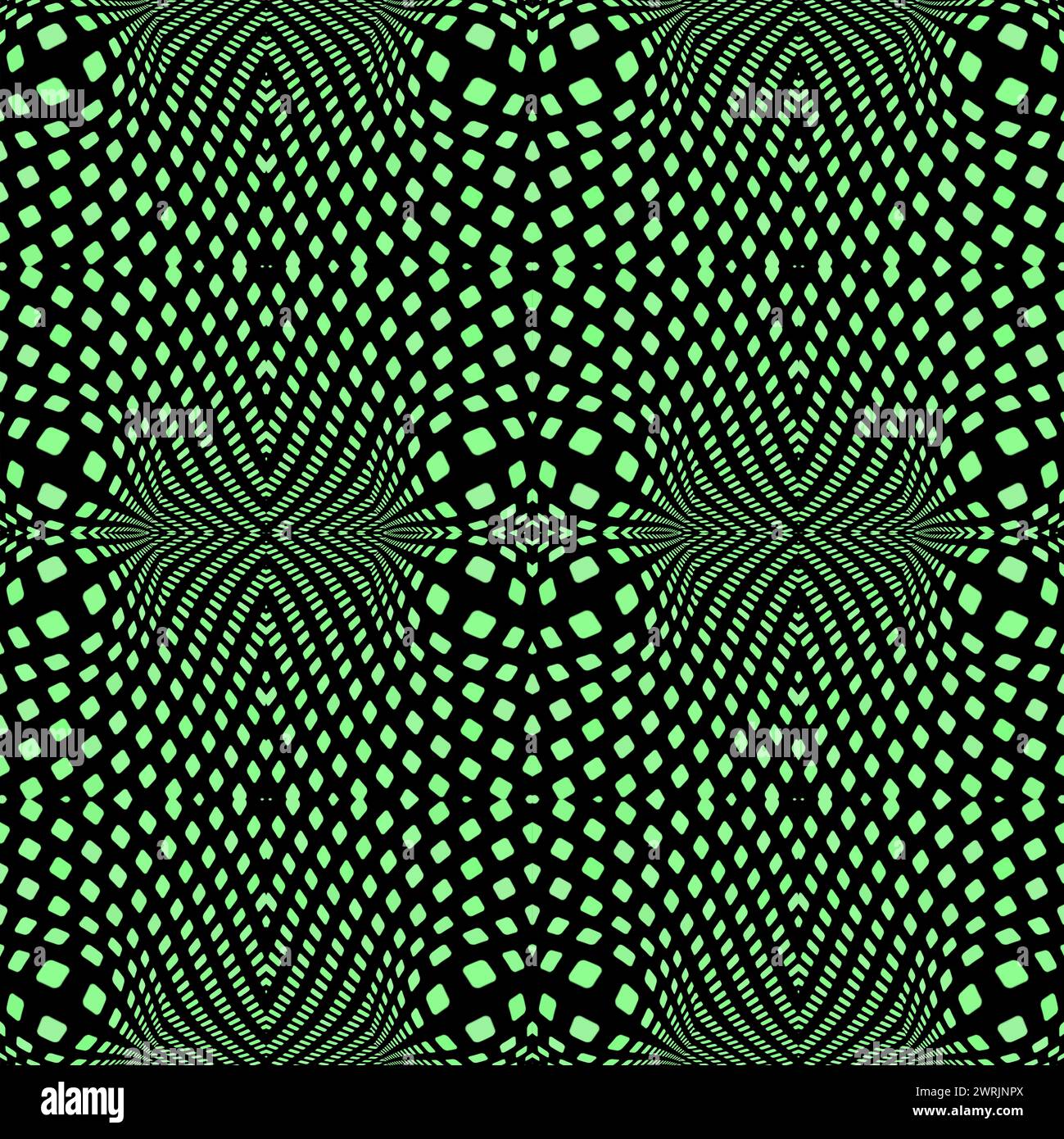 Abstrakte optische 3D-Illusion mit Punkten auf dunklem Hintergrund Stockfoto