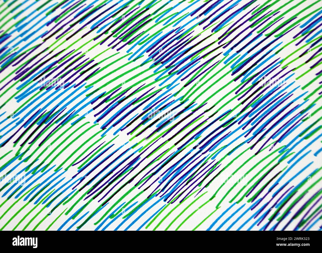 Üben Sie das Zeichnen farbiger Linien mit COPIC-Marker Stockfoto