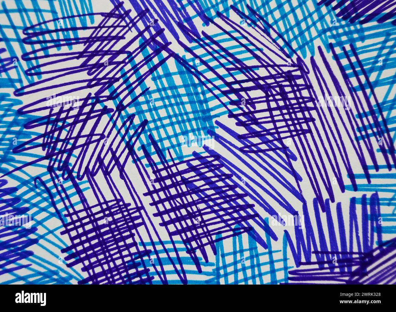 Üben Sie das Zeichnen farbiger Linien mit COPIC-Marker Stockfoto