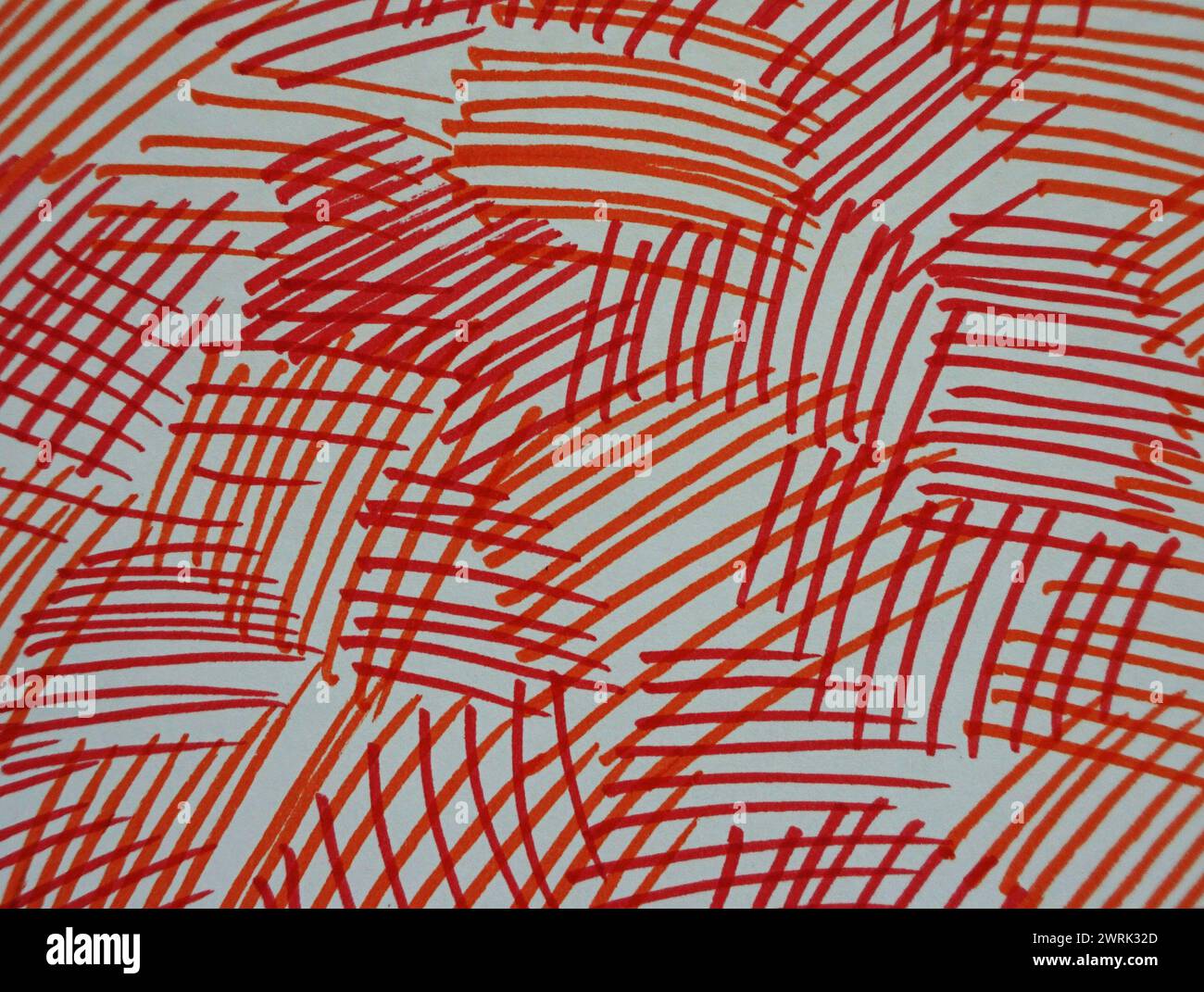 Üben Sie das Zeichnen farbiger Linien mit COPIC-Marker Stockfoto
