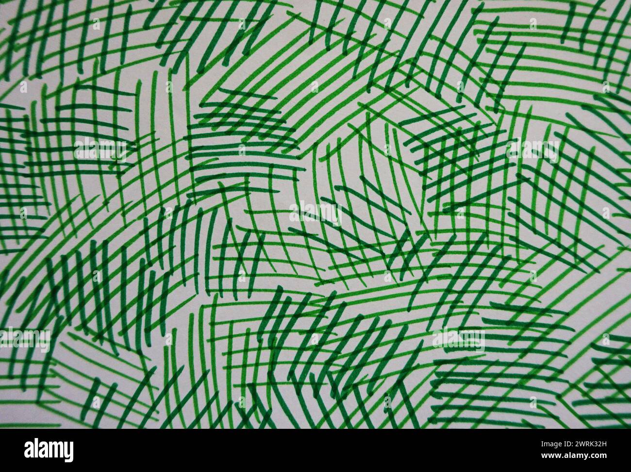 Üben Sie das Zeichnen farbiger Linien mit COPIC-Marker Stockfoto