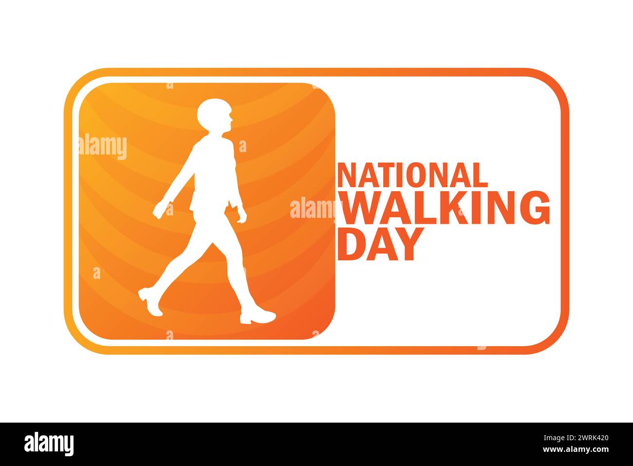 Hintergrundbild zum nationalen Walking Day mit Formen und Typografie. National Walking Day, Hintergrund Stock Vektor