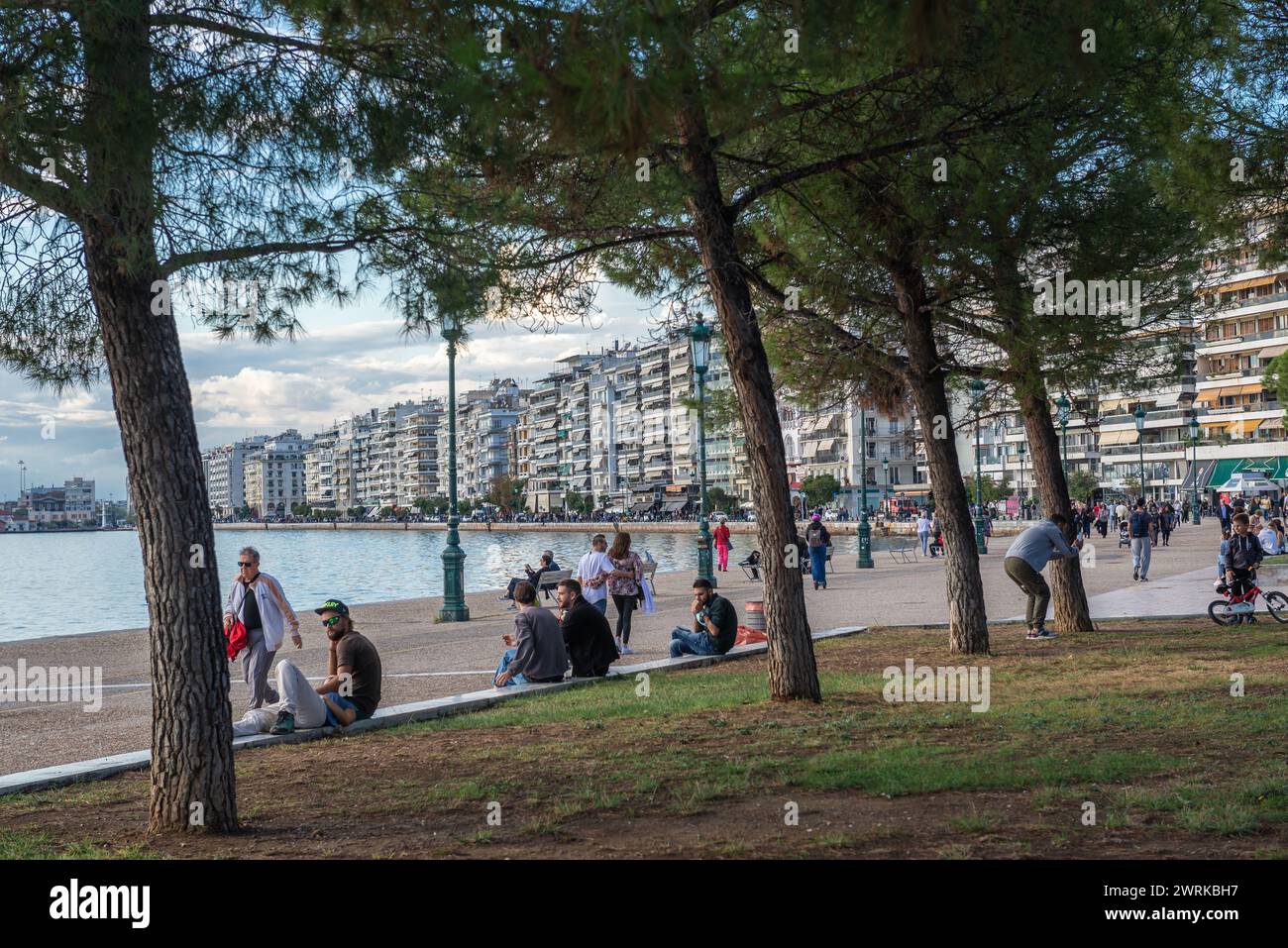 Blick vom Platz des Weißen Turms in Thessaloniki, Griechenland Stockfoto