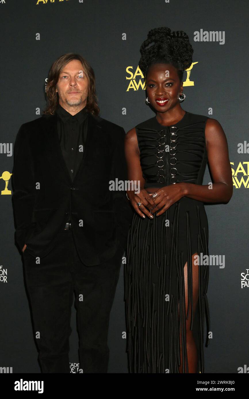 LOS ANGELES - 4. Februar: Norman Reedus, Danai Gurira bei den Saturn Awards 2024 im Burbank Convention Center am 4. Februar 2024 in Burbank, KALIFORNIEN Stockfoto