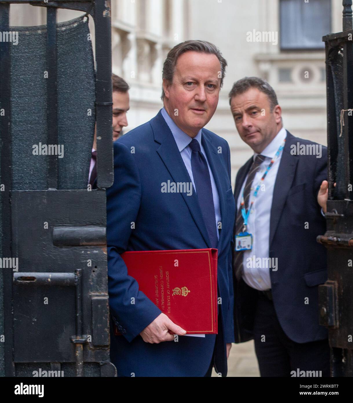 London, England, Großbritannien. März 2024. Außenminister DAVID CAMERON kommt in der Downing Street an. (Kreditbild: © Tayfun Salci/ZUMA Press Wire) NUR REDAKTIONELLE VERWENDUNG! Nicht für kommerzielle ZWECKE! Stockfoto