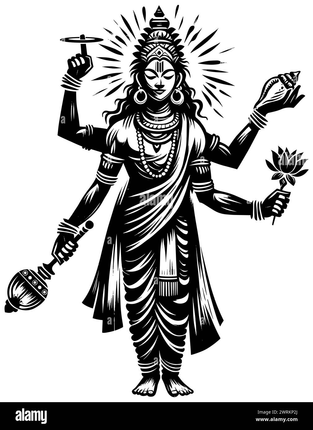Holzschnitt-Illustration des hinduistischen Gottes Shiva auf weißem Hintergrund. Stock Vektor Holzschnitt-Illustration des hinduistischen Gottes Shiva auf weißem Hintergrund. Stock Vektor