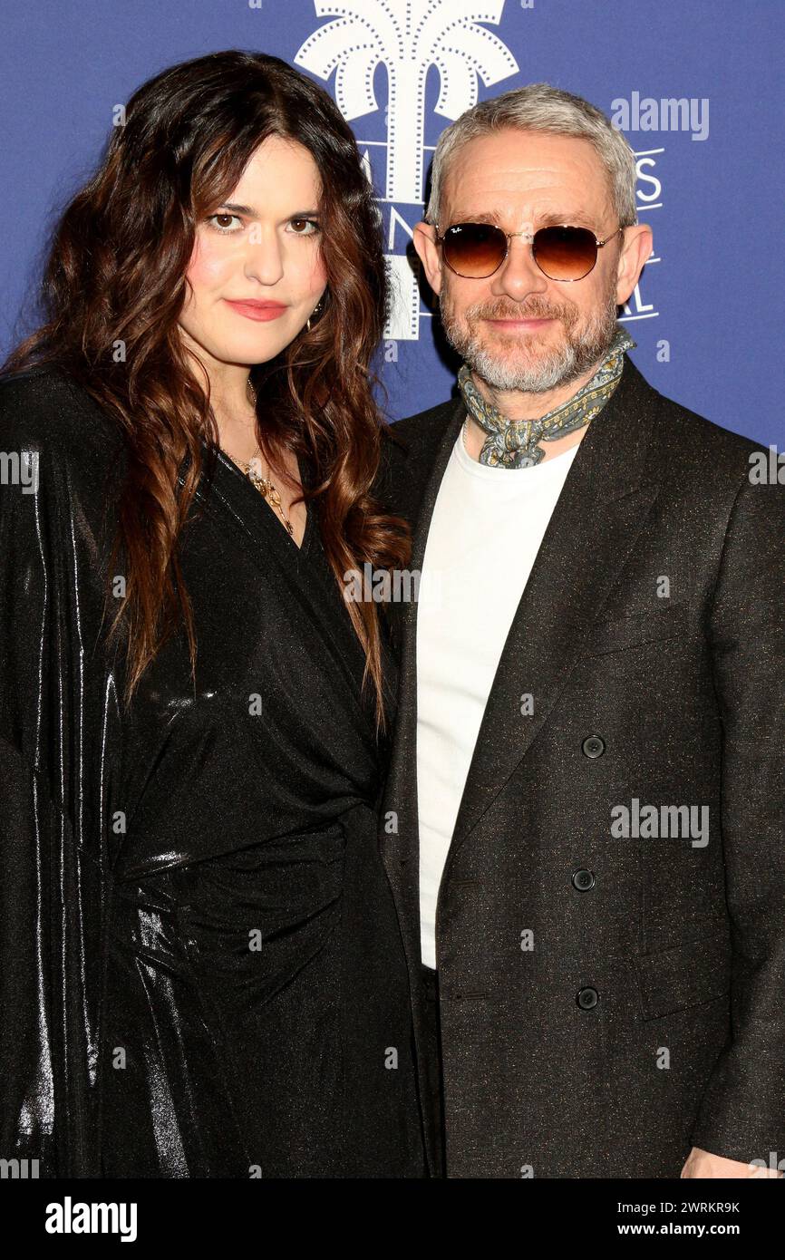 LOS ANGELES - 11. JAN: Jade Halley Bartlett, Martin Freeman bei der Miller's Girl World Premiere - PSIFF im Mary Pickford Theater am 11. Januar 20 Stockfoto