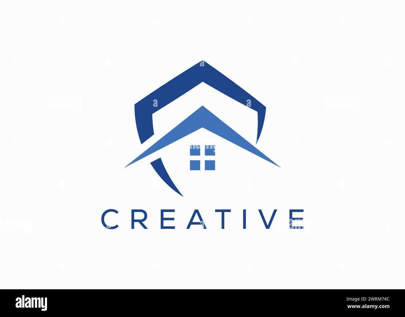 Creative and Minimal Shield Home Logo Vektorvorlage. Security Home. Schützen Sie Das Haus. Sicherheit zu Hause Stock Vektor