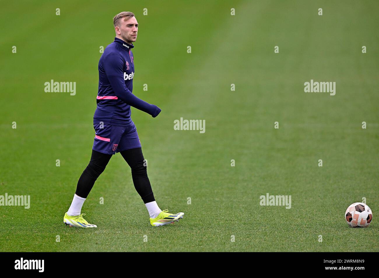 Romford, Großbritannien. März 2024. Jarrod Bowen (West Ham) während der West Ham Open Training Session auf dem West Ham Trainingsplatz in Romford. Quelle: MARTIN DALTON/Alamy Live News Stockfoto