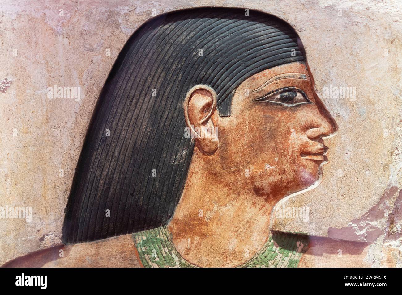 altägyptisches Fragment-Relief aus einem Grab. Archäologie. Rom, Italien Stockfoto