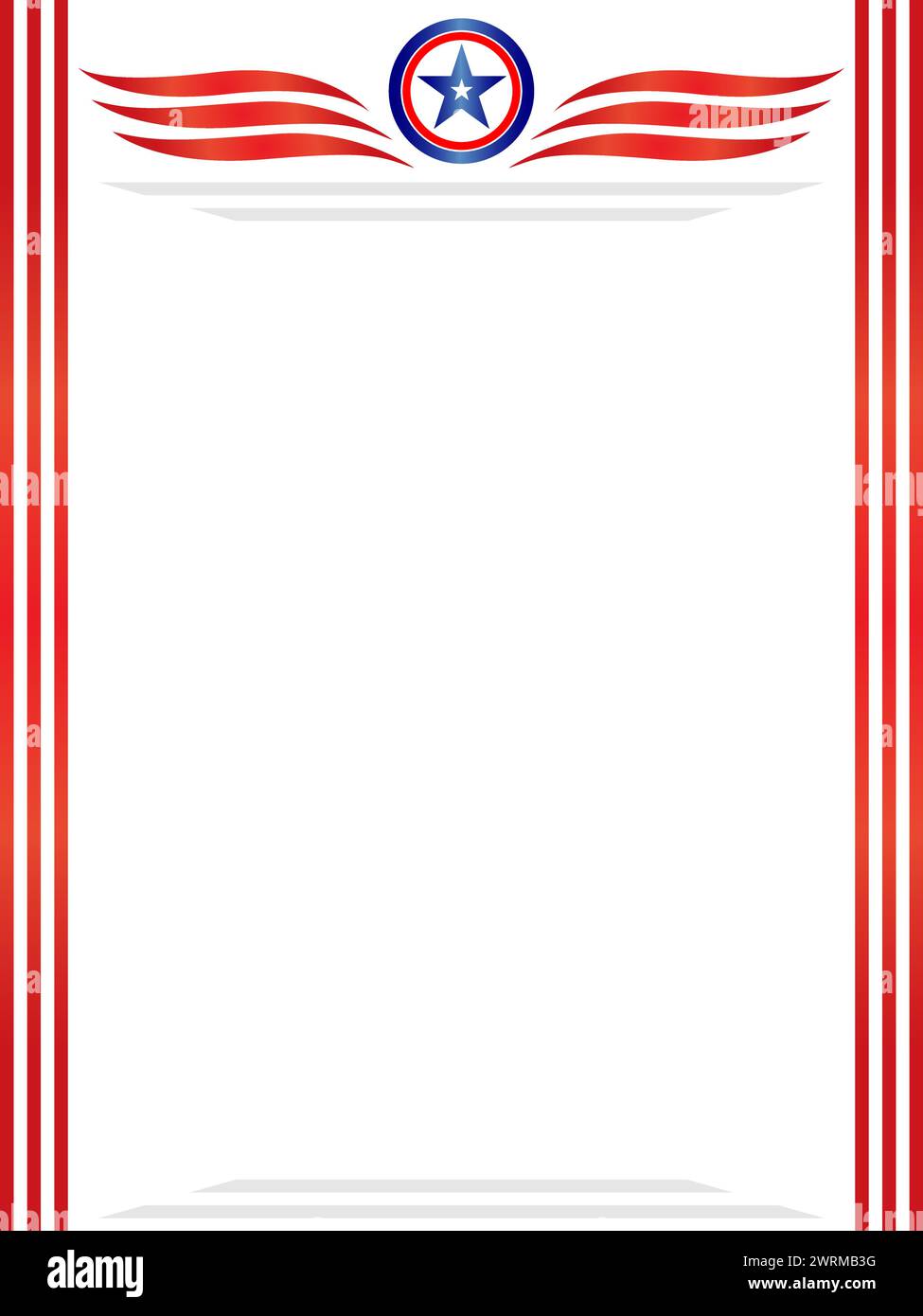 Amerikanische Flaggensymbole dekorativer festlicher Rahmen mit leerer Raum-Vektor-Illustration Stock Vektor
