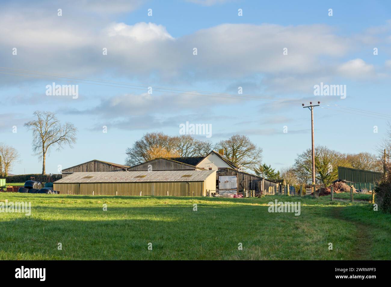 Eine Farm im Dorf Stogumber in Somerset, England. Stockfoto