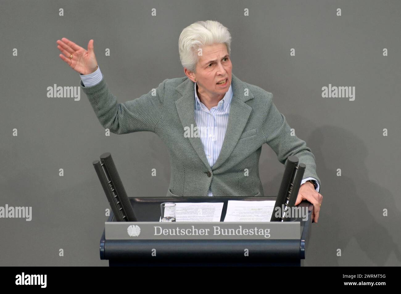 Marie-Agnes Strack-Zimmermann in der 156. Sitzung des Deutschen Bundestages im Reichstagsgebäude. Berlin, 13.03.2024 Stockfoto