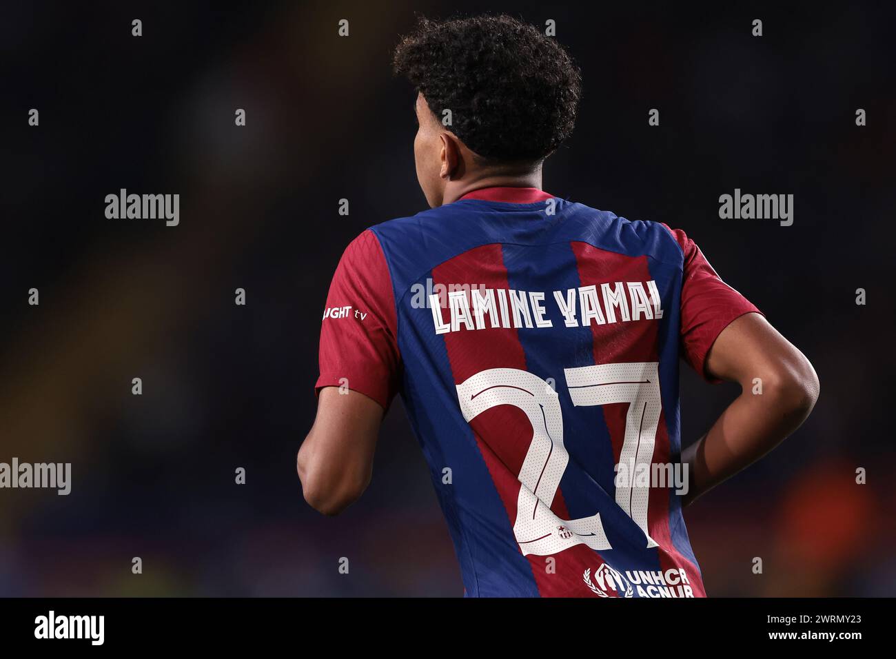 Barcelona, Spanien. März 2024. Lamine Yamal vom FC Barcelona während des Spiels der UEFA Champions League bei Estadi Olimpic Lluis Companys, Barcelona. Der Bildnachweis sollte lauten: Jonathan Moscrop/Sportimage Credit: Sportimage Ltd/Alamy Live News Stockfoto