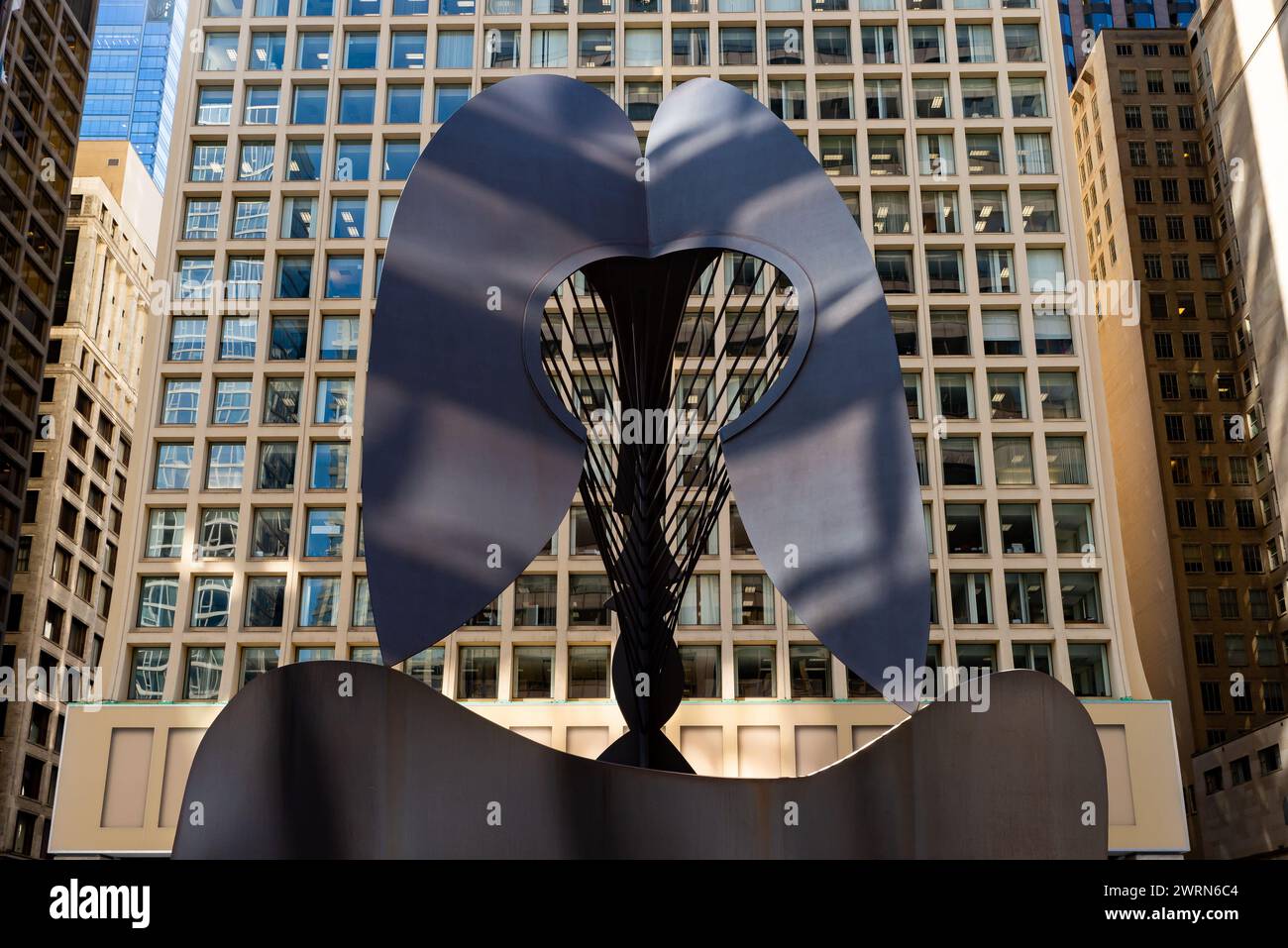 Chicago, Illinois – USA – 11. März 2024: Die Skulptur „The Chicago Picasso“ des Künstlers Pablo Picasso, die 1967 in der Innenstadt installiert wurde Stockfoto
