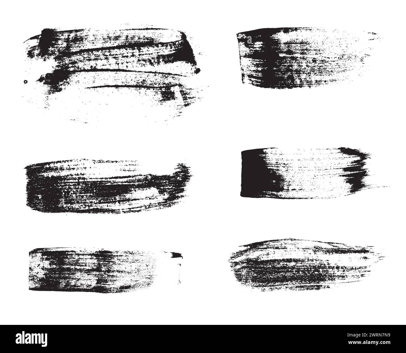 Schwarze Tintenstriche eingestellt, isoliert auf weißem Hintergrund Stock Vektor