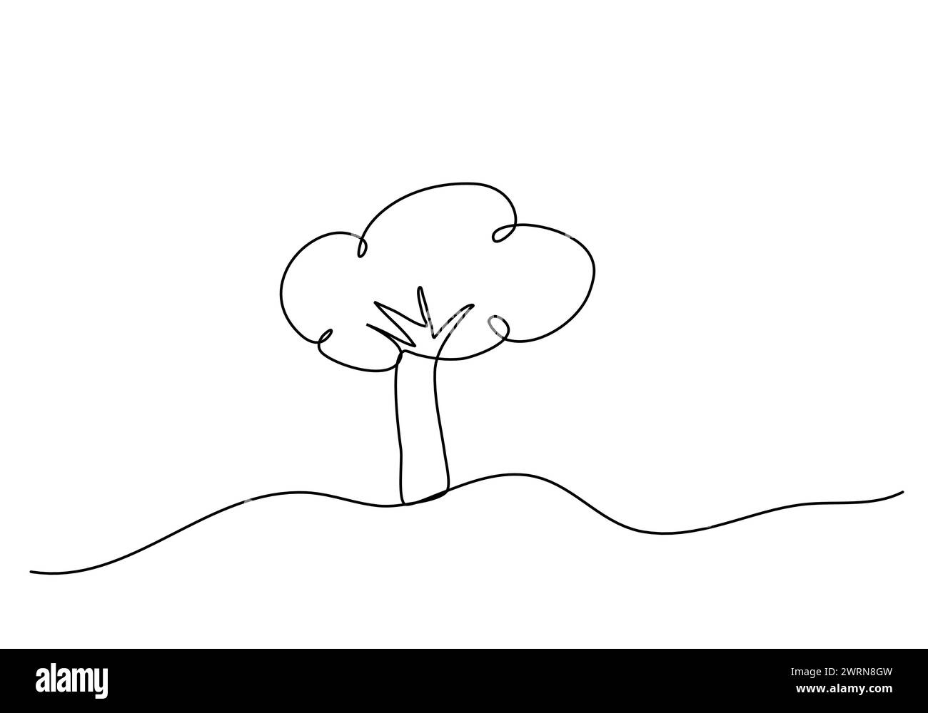 Strukturbaum, Bewegungssimulation für eine Linienzeichnung mit Alphakanal. Stock Vektor