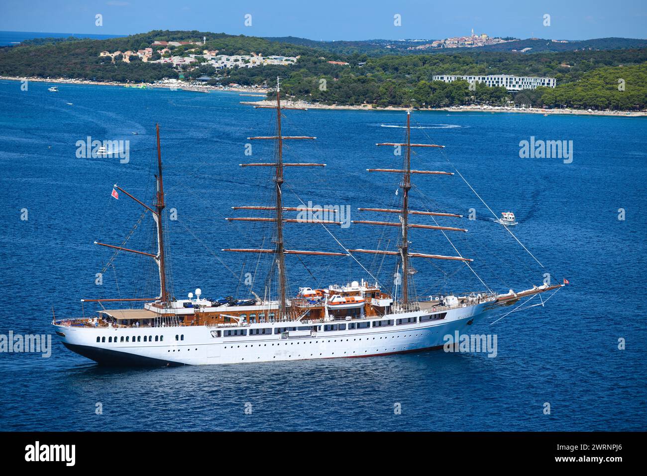 Sea Cloud II Bootstour. Rovinj, Kroatien. Stockfoto