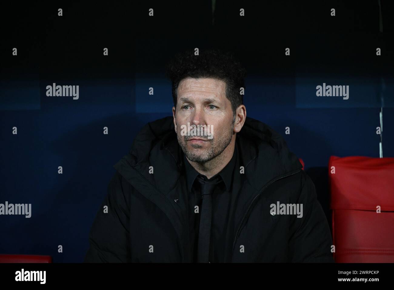 Madrid, Spanien, 13.03.2024, Alessandro Bastoni vom FC Inter während des Spiels der UEFA Champions League zwischen Inter FC Internazionale und Club Atletico de Madrid am 13. März 2024 im Stadion Cívitas Metropolitano in Madrid Credit: Tiziano Ballabio Stockfoto