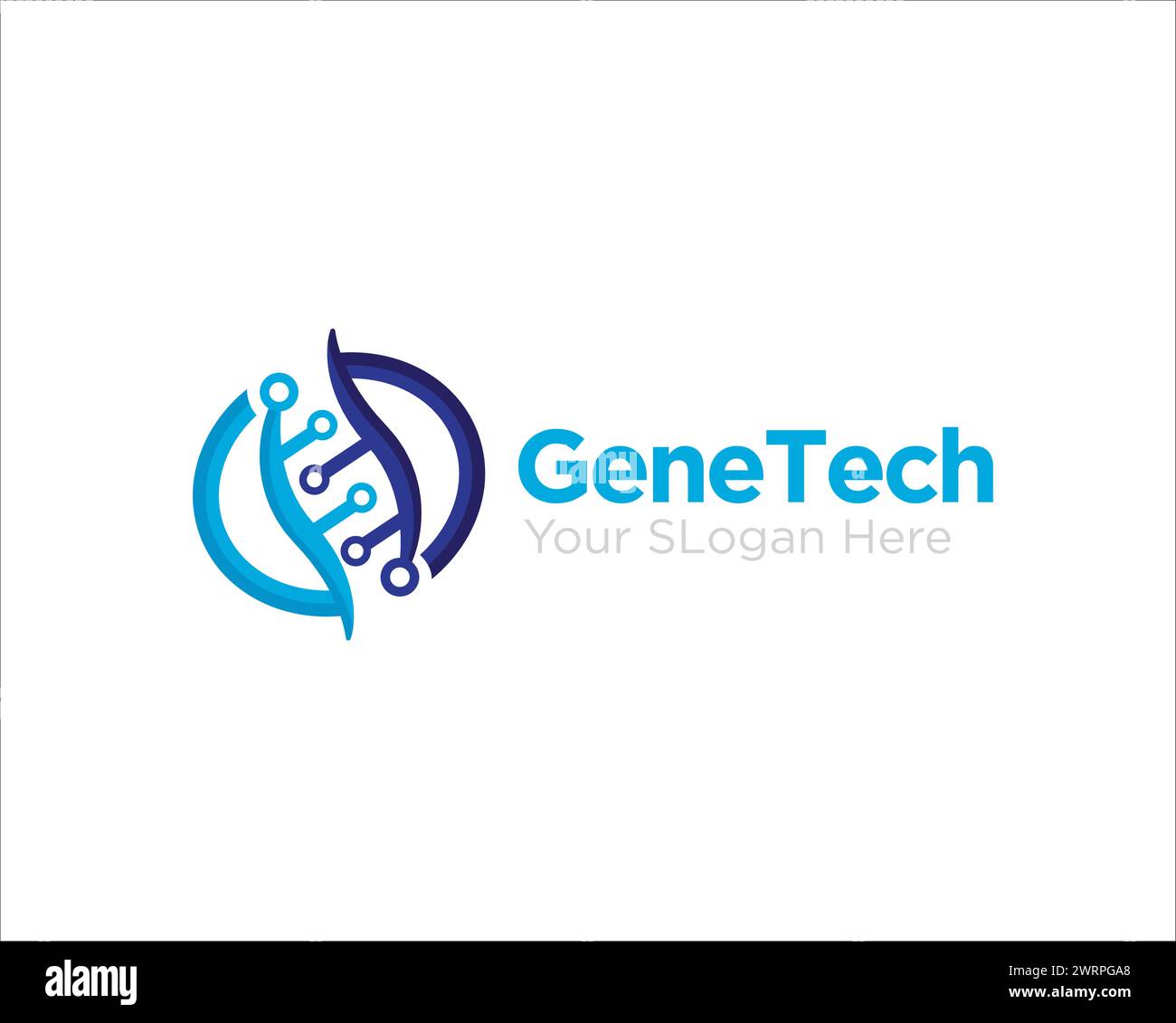 Gene- oder dna-TECH-Logos für Labor- und Gesundheitsforschung Stock Vektor