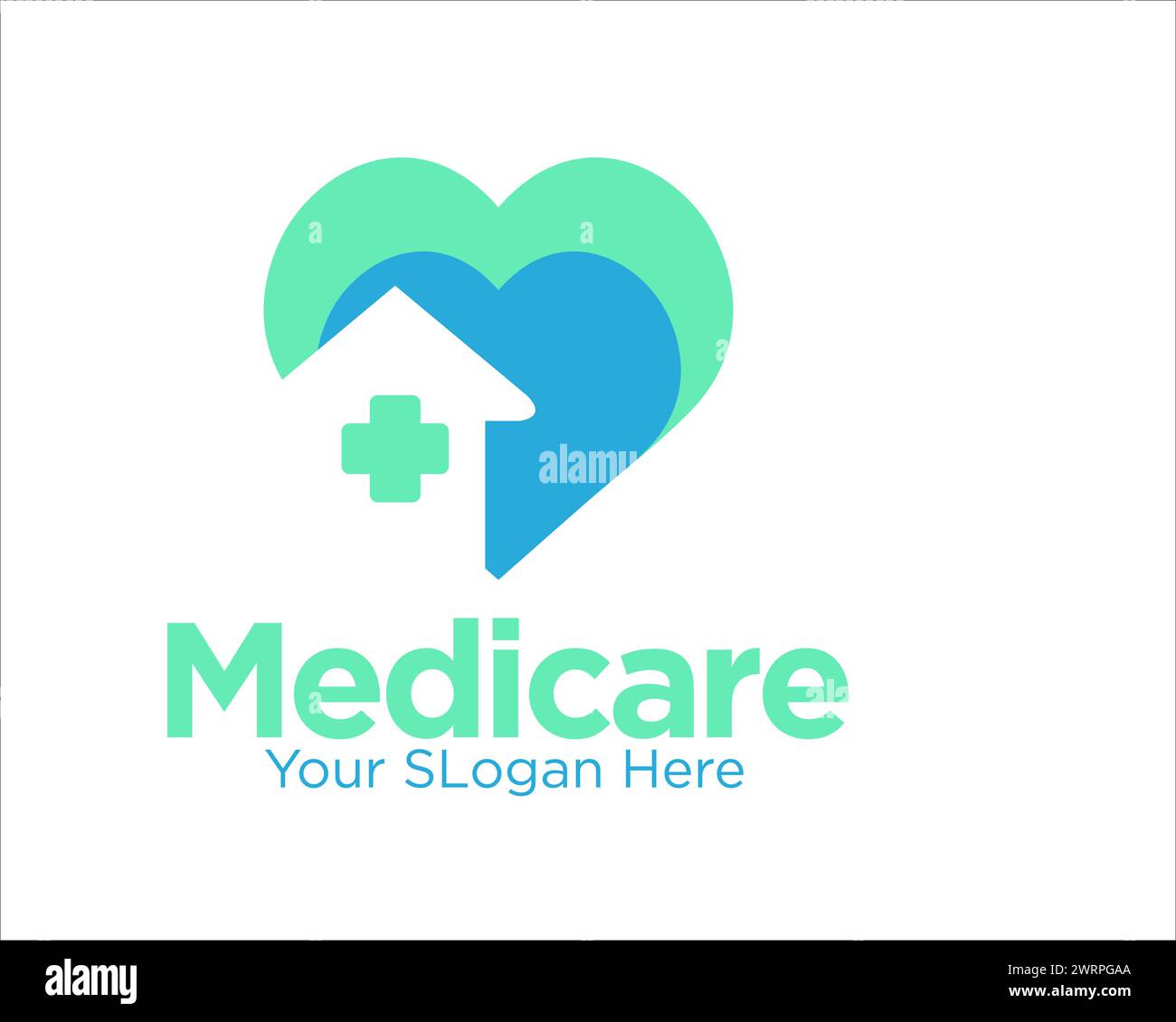 Love Medical Home Care Logo Designs für Gesundheitsdienst und Klinik Logo Stock Vektor